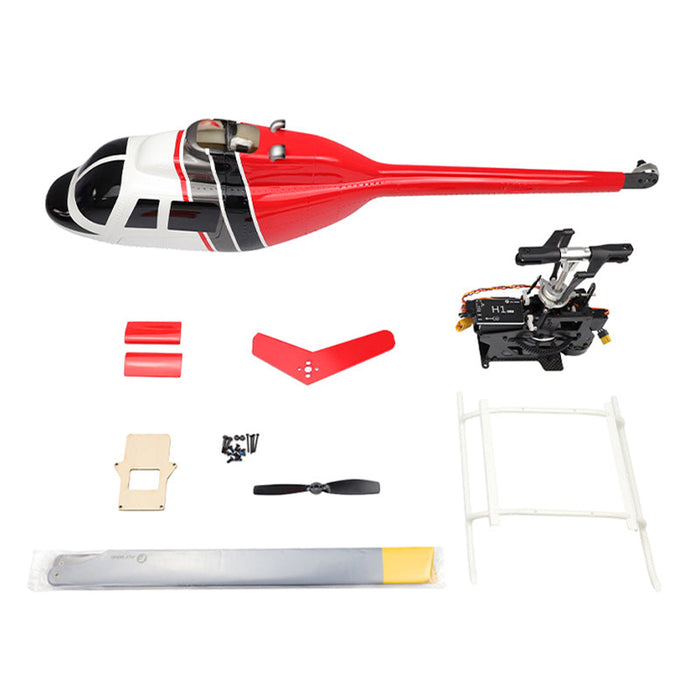 FLY WING Bell 206 V2 Class 470 - 6CH Brushless Motor GPS RC Helicopter with Altitude Hold & H1 Flight Controller - Ideal for Scale Enthusiasts and PNP Ready