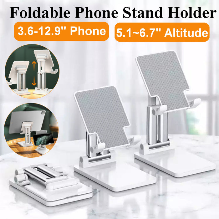 CCT7 Universal Folding Telescopic Stand - Desktop Mobile Phone and Tablet Holder for iPad Air, iPhone 12, XS, 11 Pro, POCO X3 NFC - Ideal Accessory for Home or Office Use