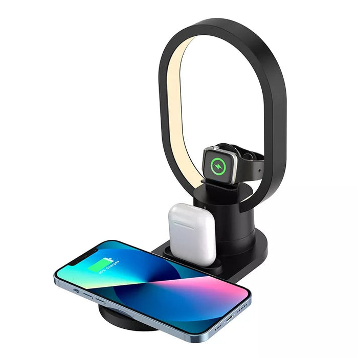 4 in 1 15W Magnetic Lamp - Wireless Charger and 360 Degrees Rotating Night Light, Bedside Light - Perfect for Samsung Galaxy Z Fold 4, S22 Ultra, iPhone 14 Pro Max