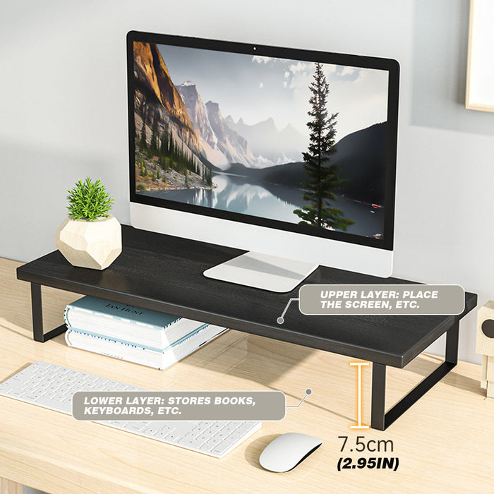 Macbook Desktop Stand - Multifunctional Monitor Riser with 2-Layer Shelves and Desk Organizer - Ideal for Office Efficiency and Space Management