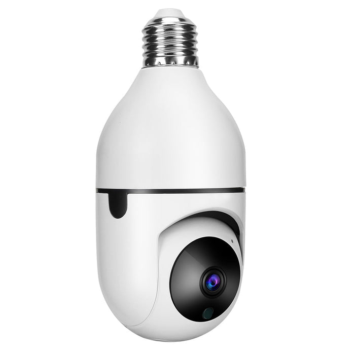 XIAOVV 2MP WiFi PTZ Security Camera - Wireless Bulb Camera with E27 Connector, Infrared Night Vision, Motion Detection, 2-Way Audio - Ideal for Home and Office Safety