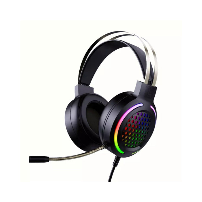 WH H500 Gaming Headset - 7.1 Virtual Surround Sound, 50mm Unit, RGB Dynamic Breathing Light, Omni-Directional Microphone - Perfect for Immersive Gaming Experience