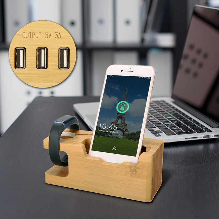 Bakeey 3*USB Charging Station - Phone Dock with Fast Charging for iPhone XS, 11Pro, MI10, Huawei P30/P40 Pro, OnePlus 8Pro - Perfect for Multiple Device Charging Needs