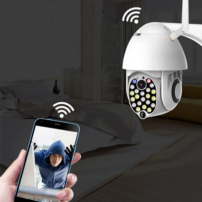 21 Globe Machine Metal Double Shell IP Camera - 1080P 2MP, TF Card Support up to 128GB, Night Vision - Ideal for Home & Office Security