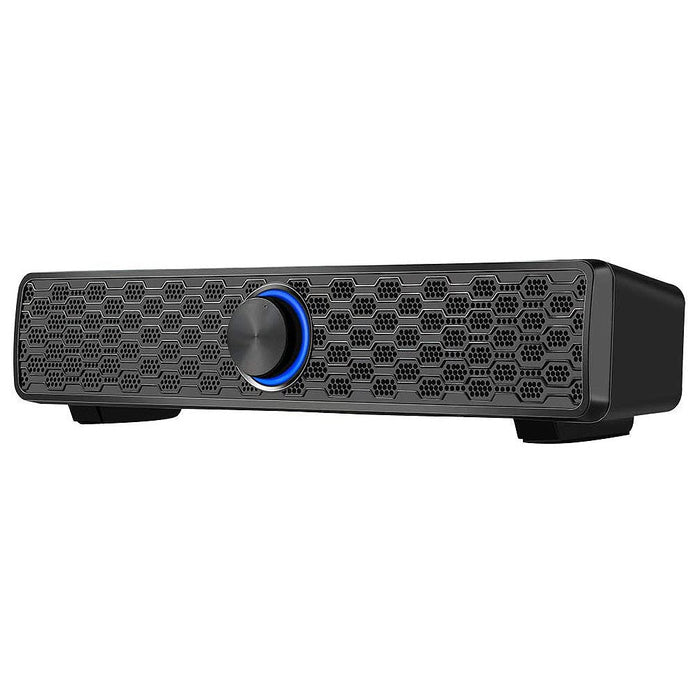 ARCHEER CS04 10W Wired Speaker - Portable Dual Horns with 3D Stereo Sound, LED Illumination, USB Powered & 3.5mm Jack - Perfect for Desktop, Laptop & Tablets
