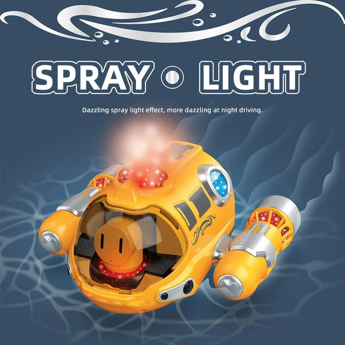 Mini RC Speedboat - 2.4G Submarine with Spray Light & Waterproof Rechargeable Features - Ideal Electric Remote Control Water Toy Gift for Children