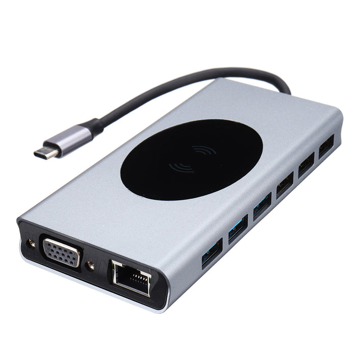 Type-C 15-in-1 Docking Station - USB 3.0 Hub with Dual HDMI Ports - Ideal for Multi-Display Setups & Streamlining Workspaces