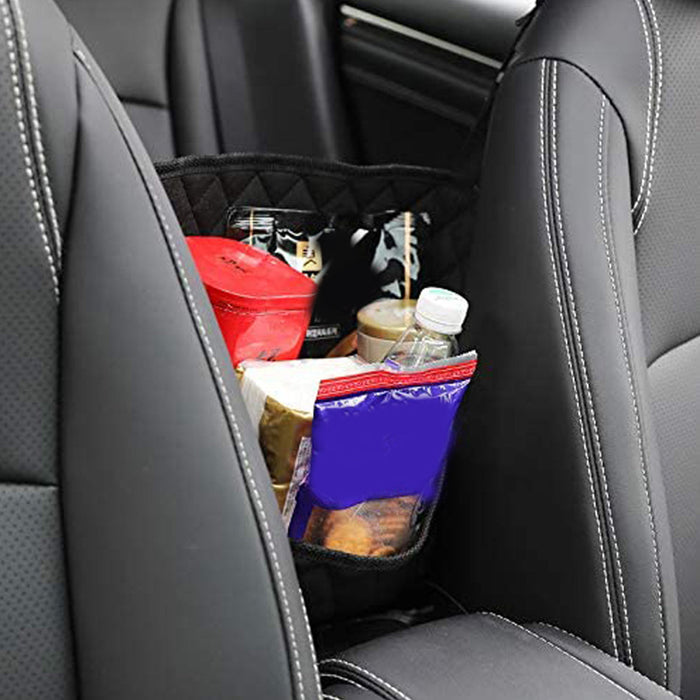 PU Leather - Back Seat Organizer with Drink Holder, Phone and Food Storage - Ideal for Vehicle Interior Organization