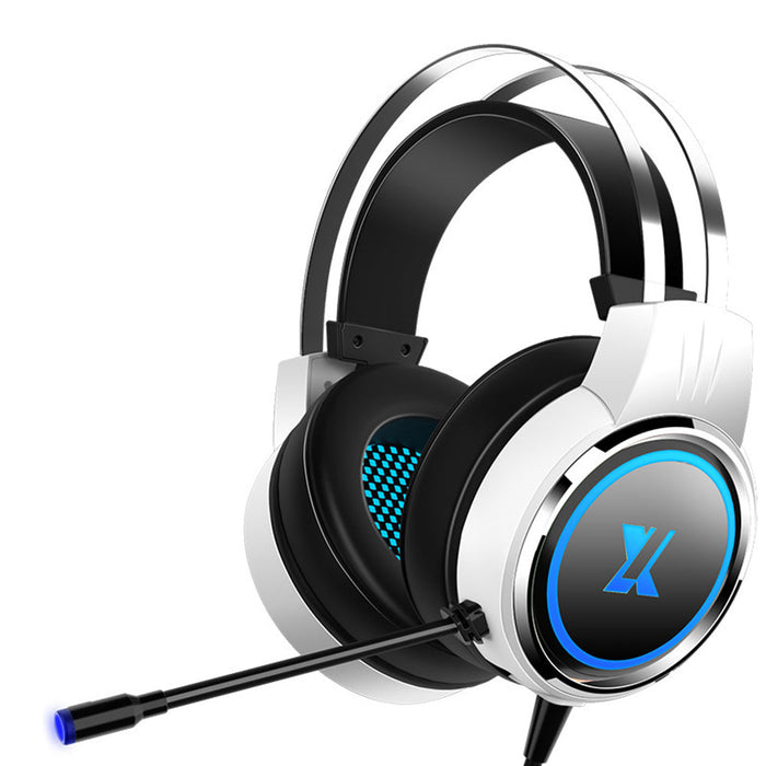Heir Audio X8 Gaming Headset - 7.1 Channel, 50mm Unit, RGB Colorful Lights, 4D Surround Sound, 360° Noise Reduction Mic - Comfortable Ergonomic Design for Gamers & Immersive Audio Experience