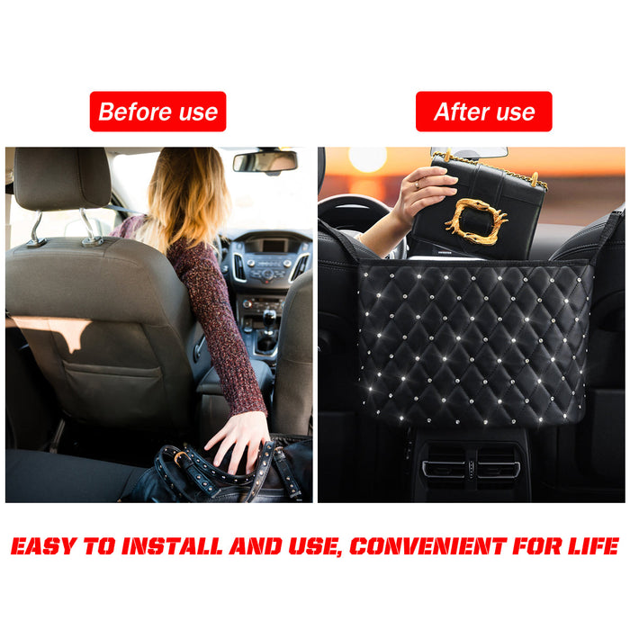 Universal - Car Seat Hanging Bag with Large Capacity, Mobile Phone Handbag Storage - Ideal Container Holder Organizer for Cars