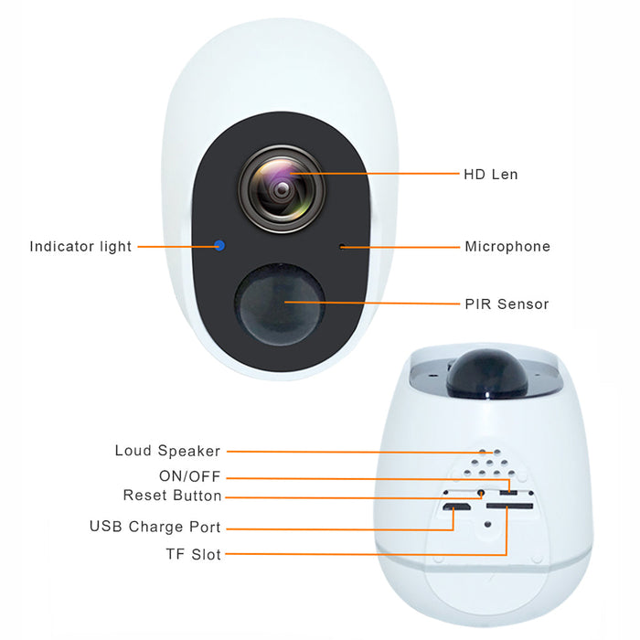 Pripaso 1080P Wireless Camera - IP CCTV Outdoor/Indoor, Waterproof, Rechargeable, Home Security - Perfect for Monitoring and Safety Needs
