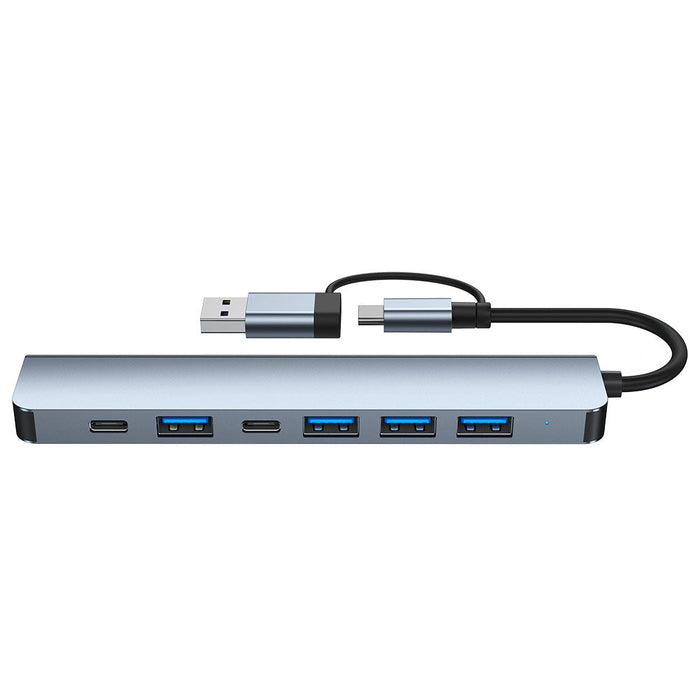 Type-C Docking Station - 7-in-1 USB-C Hub Splitter Adapter with 5Gbps Multiport USB3.0, USB2.0 & USB-C Ports - Perfect for PC and Laptop Connectivity