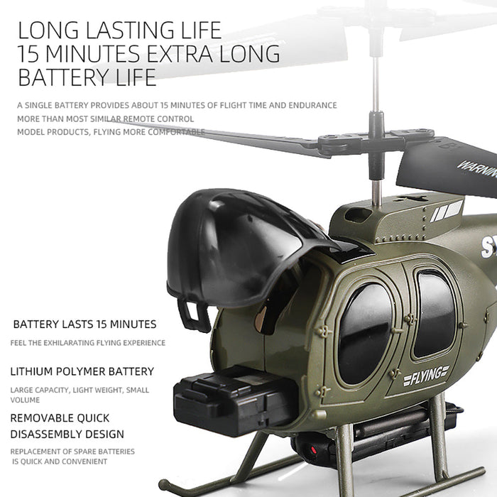 SHXH SY016 2.4G - 3.5CH Simulation Fighter Helicopter Model with Multifunctional Remote Control - Electric Toy for Kids and RC Enthusiasts