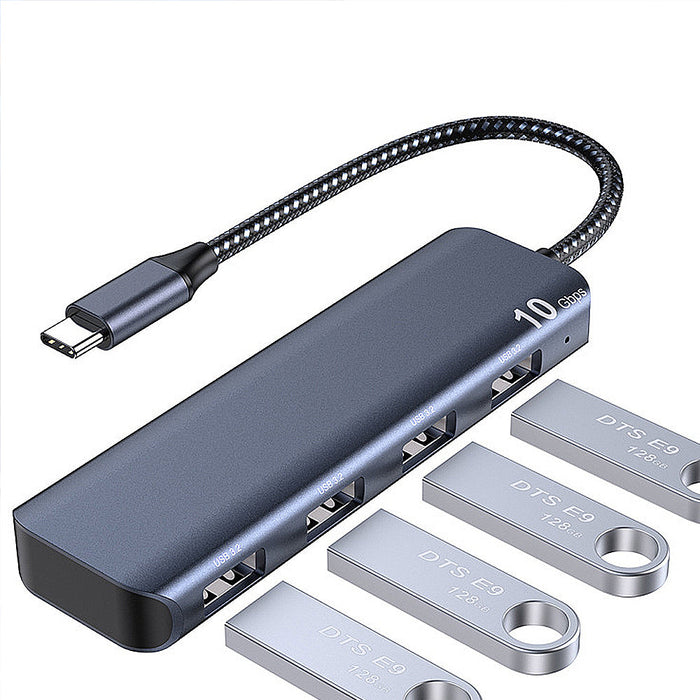 USB Hub Type-C Docking Station - 4-in-1 with 4 USB3.2 100Gbps Ports, Splitter Adaptor - Perfect for PC Computer Laptop Users