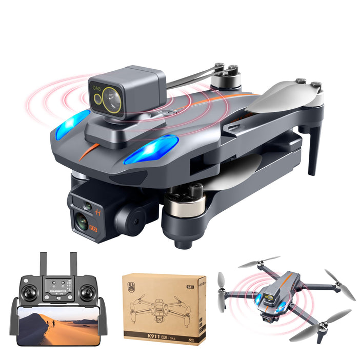 XKJ K911 Max - 5G WiFi FPV GPS 8K ESC Dual Camera 360° Obstacle Avoidance Foldable RC Drone Quadcopter - Optical Flow Positioning for Stable Aerial Photography