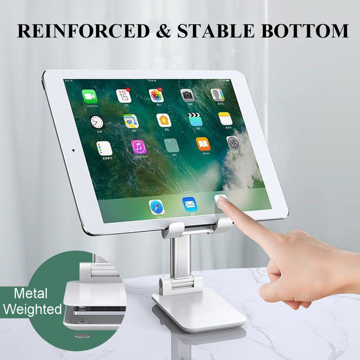 CCT4 Universal Folding Telescopic Stand - Desktop Mobile Phone and Tablet Holder for iPad Air, iPhone 12 XS 11 Pro, POCO X3 NFC - Ideal for Hands-Free Viewing and Video Calls