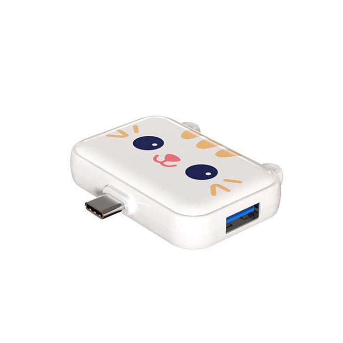 Basix Docking Station - 3-in-1 Type-C USB-C Hub Splitter with USB3.0, PD, HDMI Multiport - Ideal for PC and Laptop Users