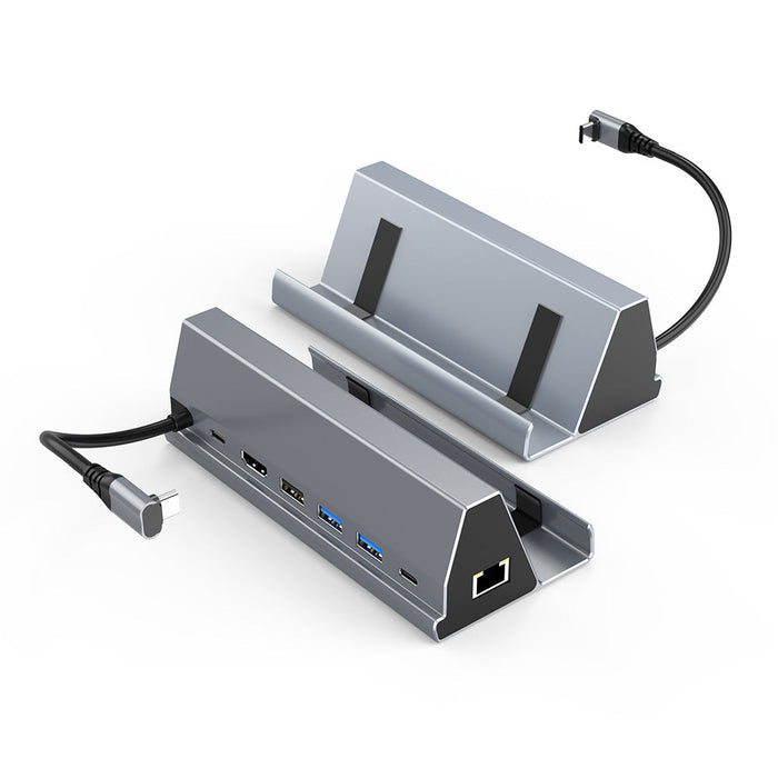 Steam Deck Docking Station - 7-in-1 Aluminum Alloy TV Base Stand with 60Hz HDMI-Compatible USB-C - Perfect for Steam Deck Console Users
