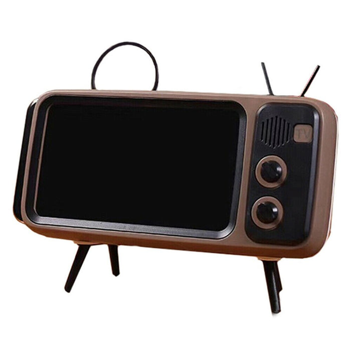 Bakeey Mini Retro TV Pattern Desktop Stand - Cell Phone Holder, Lazy Bracket, Compatible with 4.7 to 5.5 inch Mobile Phones - Ideal for Watching Videos & Shows Hands-free