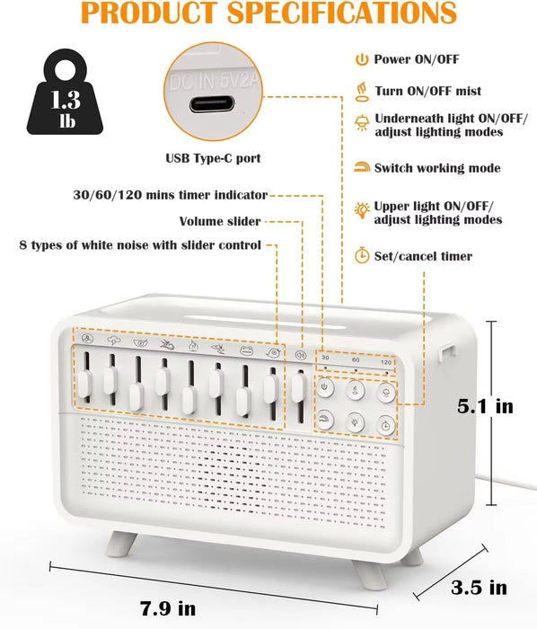 Bluetooth Flame Humidifier & Aroma Diffuser — Cool Mist Sleep Sound Machine
