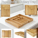 Bamboo Cutlery Tray, Expandable 32–52cm – 6–8 Compartment Drawer Organiser