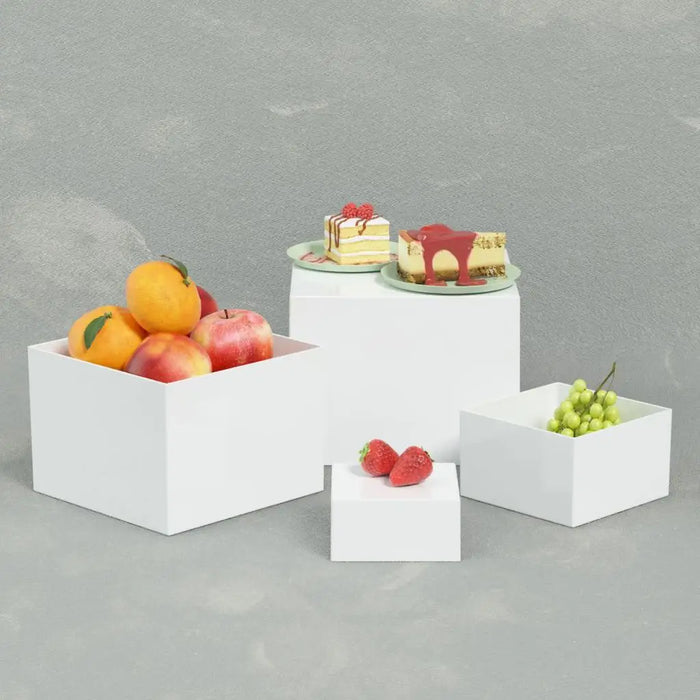 6‑piece Acrylic Buffet Risers — Stackable Hollow‑Bottom Displays for Cupcakes & Desserts