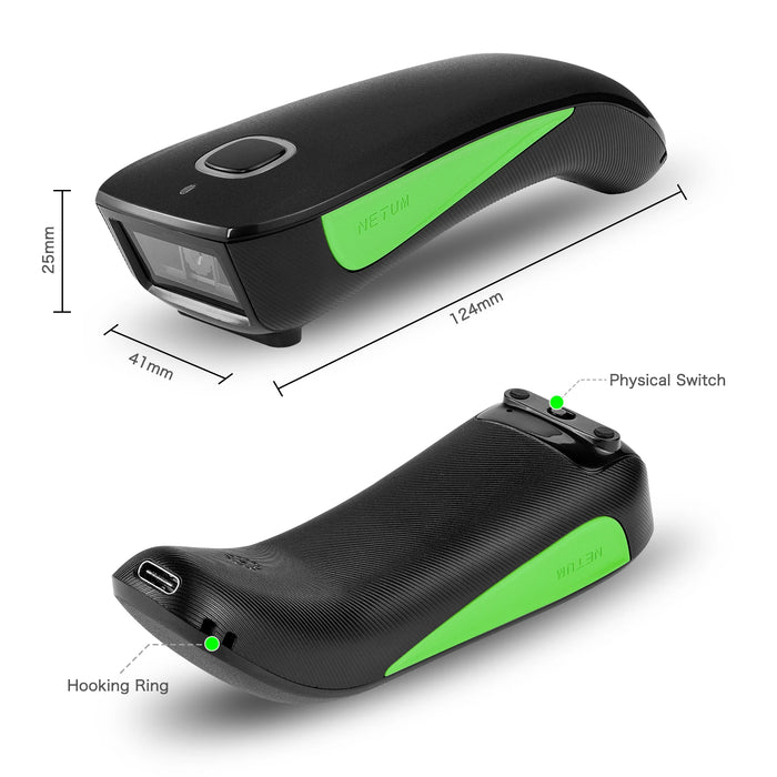C750 Pocket Bluetooth 2D Barcode Scanner — Wireless QR, Data Matrix & PDF417 Reader