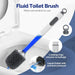 Wall‑Mounted Refillable Spray Toilet Brush — 40cm Handle, TPR Silicone, White