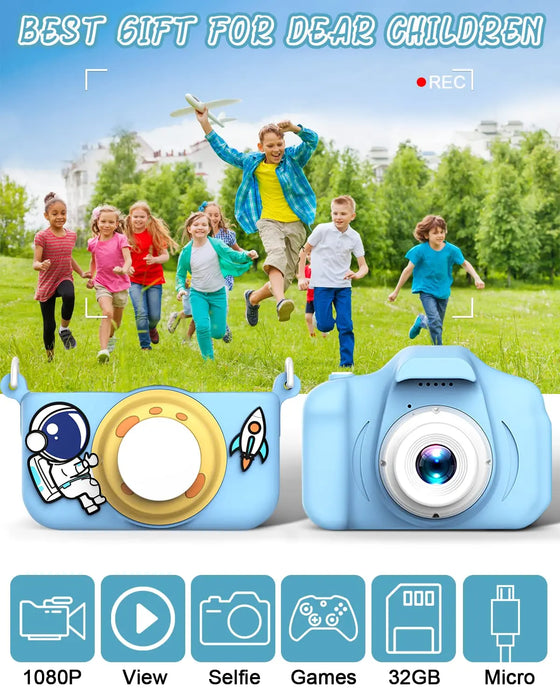 40MP HD Dual Lens Digital Cartoon Kids Camera Children's Mini Cameras Toys 2 Inch HD Screen For Boy Girl Christmas Birthday Gift