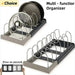 7‑Grid Telescopic Pot Rack – Adjustable Pots, Pans & Lid Organiser