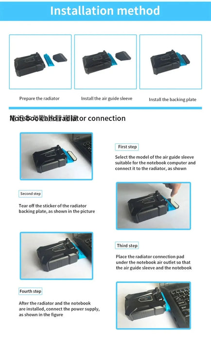 Portable Vacuum USB Laptop Cooler — External Extracting Fan for 15–17 inch Notebooks