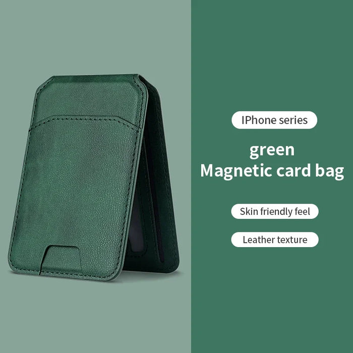 Magnetic PU Leather Wallet Phone Case with Stand and Card Pocket — MagSafe Compatible