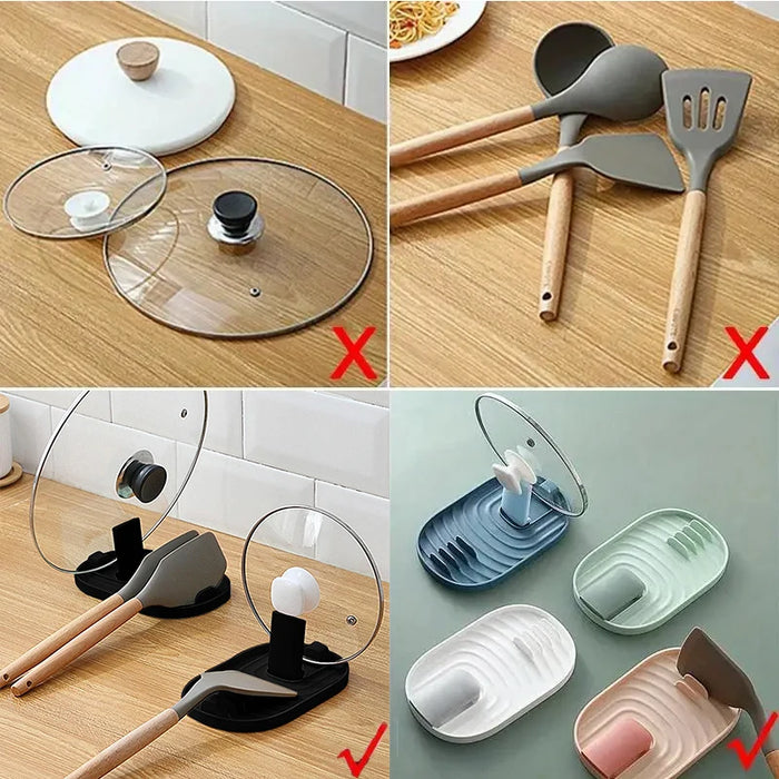 Nordic-Style Foldable Pot Lid & Spoon Holder — Heat‑Resistant, Single or 2‑Pack