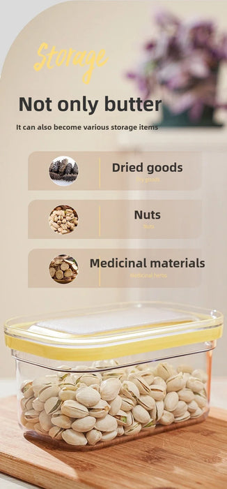 Airtight Butter Slicer & Keeper with Lid — Cutter and Fridge Storage Dish