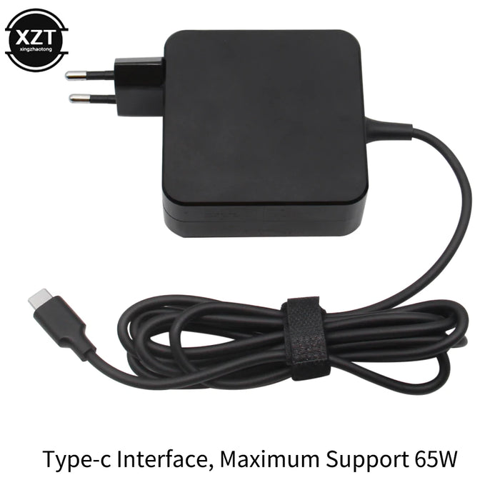 USB-C Laptop & Phone Charger — 65W / 60W / 45W Power Adapter (EU / US plug)