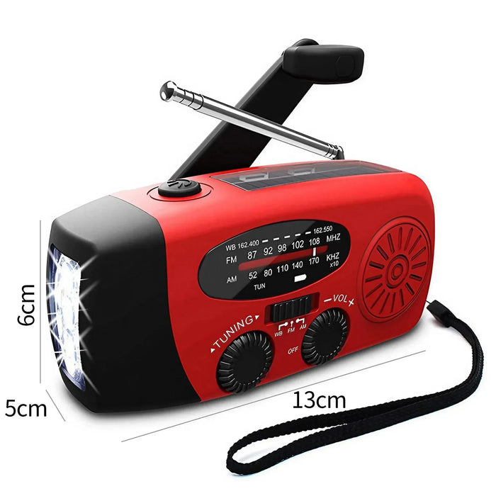 Disaster Prevention Emergency Flashlight Radio Solar Hand Crank Rechargeable Rechargeable Multifunctional LED Reading Light Radi