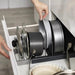 7‑Grid Telescopic Pot Rack – Adjustable Pots, Pans & Lid Organiser