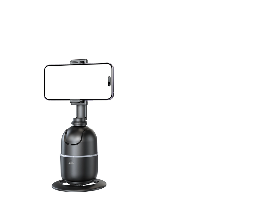 P03 360° Auto Face-Tracking AI Phone Gimbal — Desktop Tripod Holder for Vlog & Live