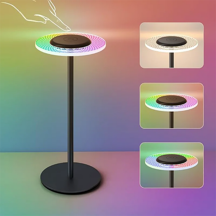 RGB Color Changing Lamp - Cordless DIY Dimmable Desk Light with Touch Control - Ideal for Dinner, Patio, and Bedroom Settings