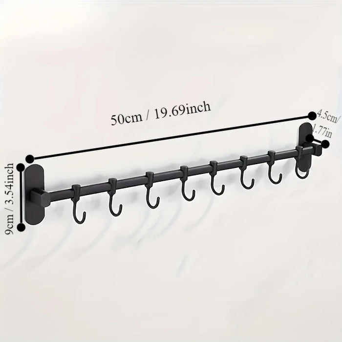 Wall-Mounted Kitchen Hook Rack for Pot Lids and Utensils