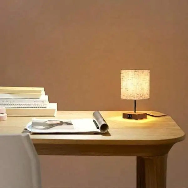 Led Desk Lamp by Bedside Lamps - Touch Dimmable Table Lamp with USB and Type C port, Quick Charging, Eye Protection - Ideal Reading Light for Students and Long Hour Readers