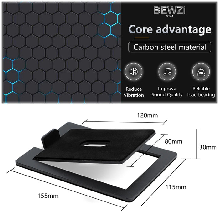 Desktop Speaker Stands — Carbon Steel 2‑Pack for Improved Stereo Sound & Shock Absorption