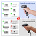 Eyoyo EY-H2 Handheld 2D USB Barcode Scanner — Wired QR, PDF417 & DataMatrix Reader for POS and Inventory