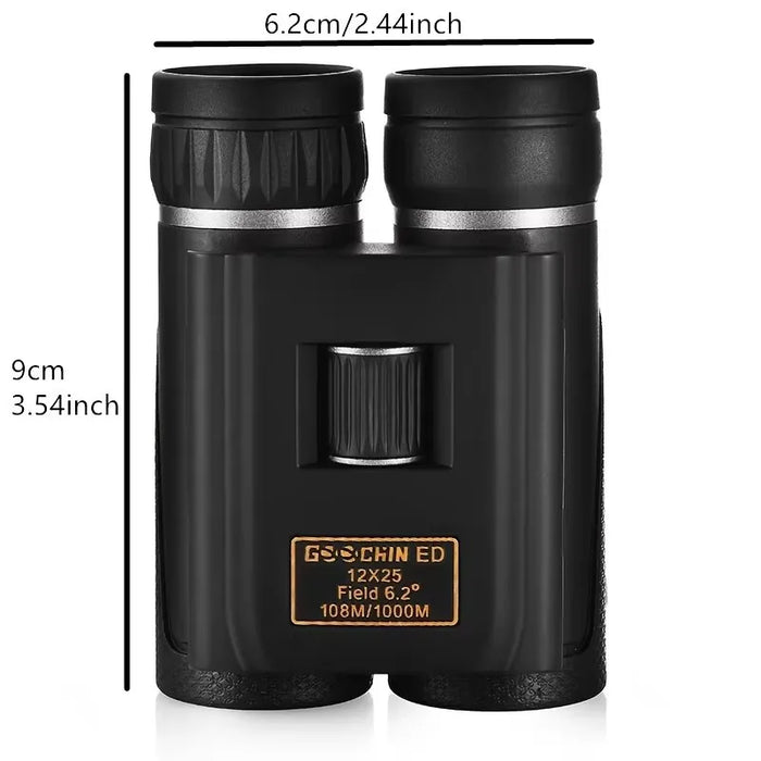 12x25 Compact ED Binoculars – 12× Magnification, BAK4 Prism & FMC Coating