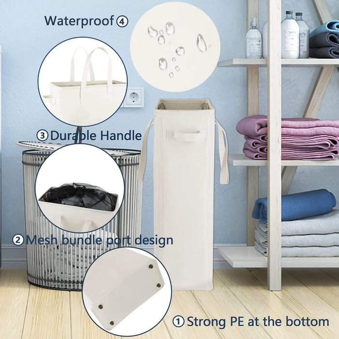 Foldable Oxford Laundry Basket – Large Capacity Dirty Clothes Storage, Beige or Black