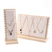 Wood Jewellery Display Stand — Large Necklace & Bracelet Rack with Faux Suede Interior