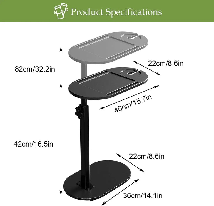 Bamboo Bathtub Side Tray – Height Adjustable Freestanding Bath Caddy