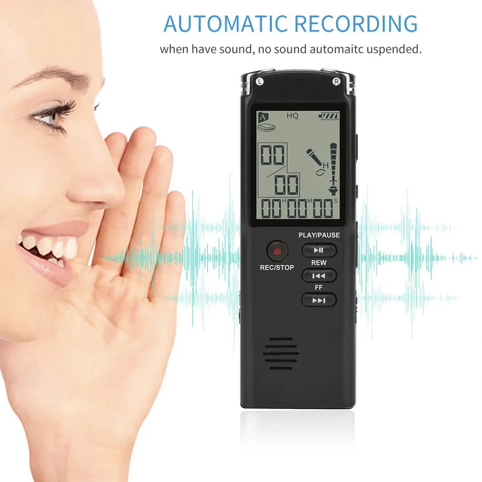 Professional USB Voice Recorder – 4/8/16/32/64GB, WAV/MP3, Noise Reduction, Up to 96h