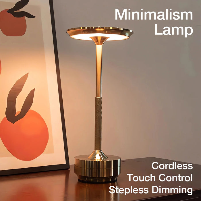 Minimalism Cordless Lamp with Touch Control Modern Design Lamp Nordic Desk Stepless Dimming Lamp Aluminium LED Eye Protection