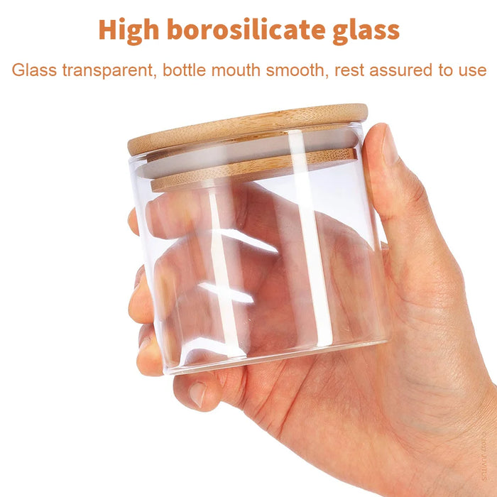 10-Piece Glass Pantry Jar Set with Bamboo Lids — 5×350ml & 5×250ml
